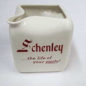 Schenley Whisky Water Pub Jug Barware Pitcher Cube Ceramic 4"H VTG Made in Japan